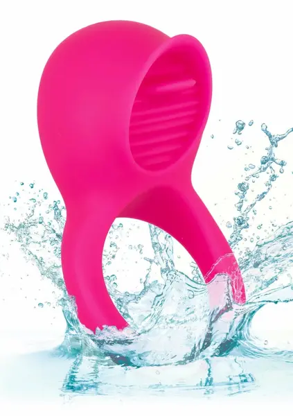 CalExotics Teasing Tongue Enhancer Silicone Rechargeable Ring Black