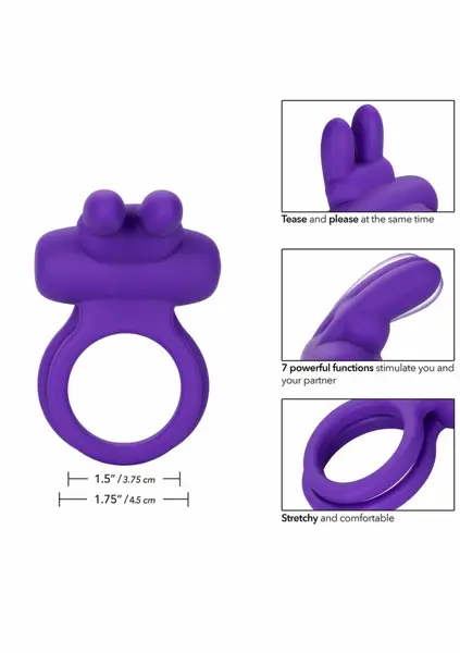 Rockin' Rabbit Enhancer Silicone Ring 7 Modes Rechargeable Waterproof