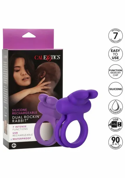Rockin' Rabbit Enhancer Silicone Ring 7 Modes Rechargeable Waterproof