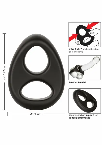CalExotics Ultra Soft Dual Ring Silicone Support System Black