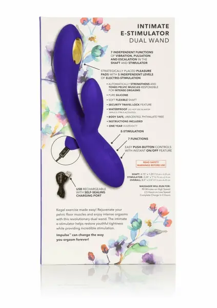 Impulse eStim Dual Wand - Advanced Silicone Dual-Action Wand, 7 Modes