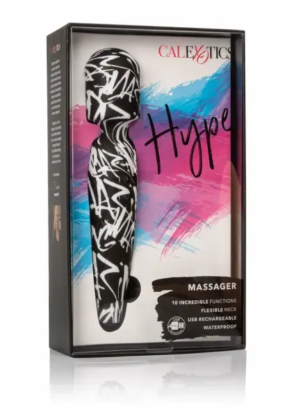 Hype Massager Wand - Flexible Silicone, 10 Modes, Waterproof, USB