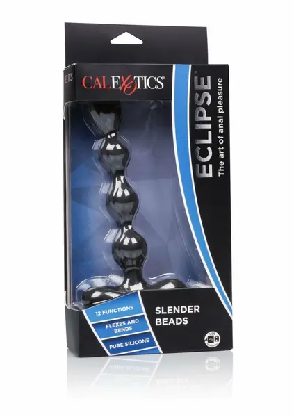 Eclipse Slender Beads гъвкав силиконов анален вибратор с топчета, черен