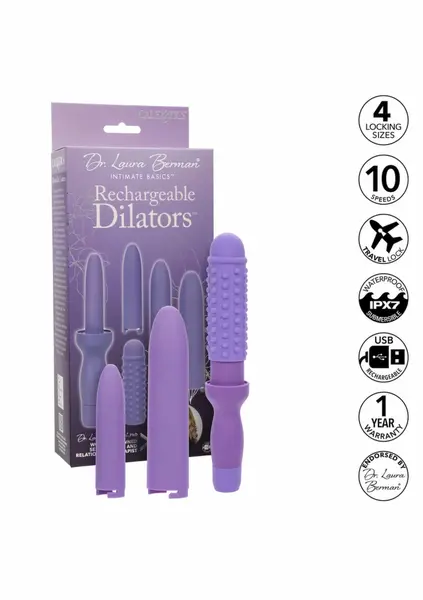 Dr. Laura Berman Rechargeable Dilators Set 4 Sizes + Silicone Sleeve