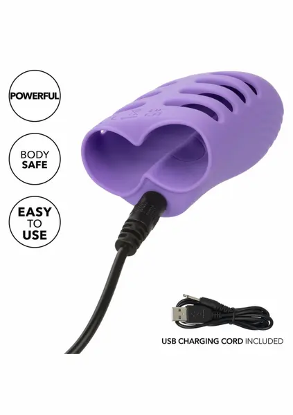 Dr. Laura Berman Rechargeable Finger Vibe Dual Motor, 10 Modes, Purple