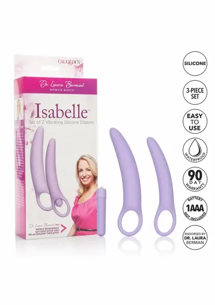 Dr. Laura Berman Isabelle Set of 2 Silicone Dilators with Vibrator