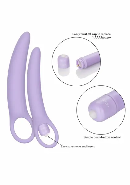 Dr. Laura Berman Isabelle Set of 2 Silicone Dilators with Vibrator