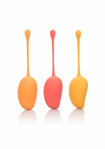 CalExotics Kegel Training Set Mango 3-Piece Silicone Weighted System
