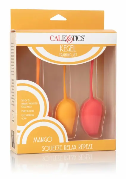 CalExotics Kegel Training Set Mango 3-Piece Silicone Weighted System