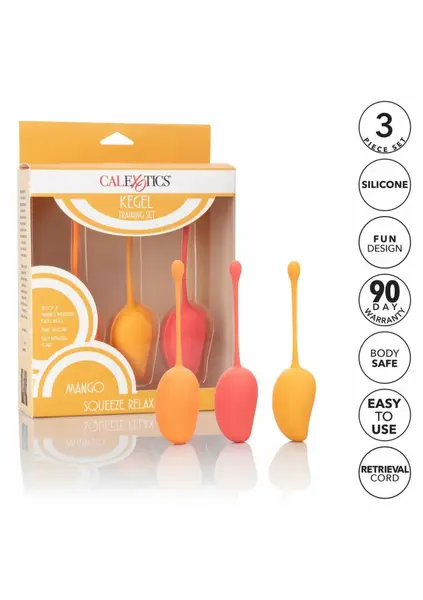 CalExotics Kegel Training Set Mango 3-Piece Silicone Weighted System