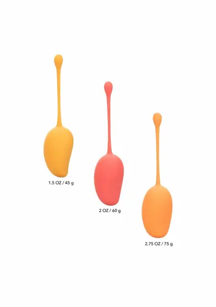 CalExotics Kegel Training Set Mango 3-Piece Silicone Weighted System