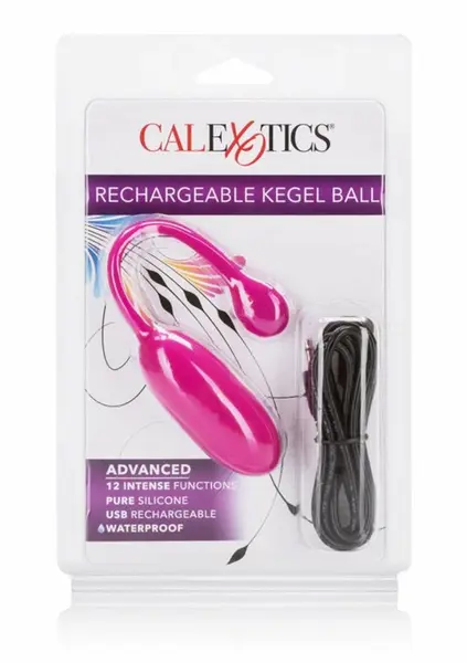 CalExotics Rechargeable Kegel Ball Advanced Silicone 12 Modes Purple