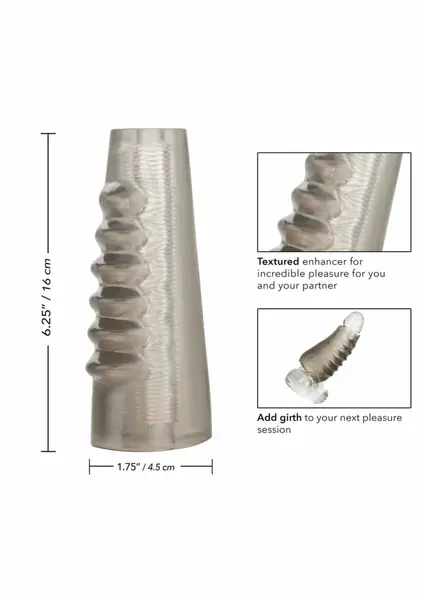 Hot Rod Xtreme Enhancer TPR Sleeve with Ribbed Texture, Transparent
