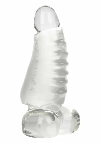 Hot Rod Xtreme Enhancer TPR Sleeve - Ribbed, Oversized, Transparent