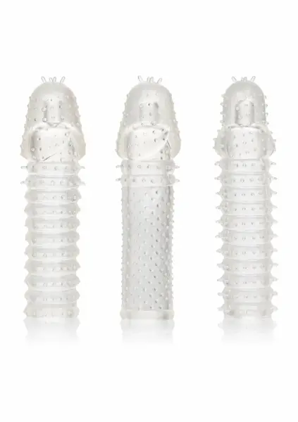 CalExotics Extension Kit 3 pcs - Set of Anatomical Enhancer Sleeves, Clear
