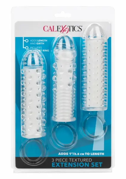 CalExotics Textured Extension Set 3 pcs - Flexible TPE Enhancer Sleeves
