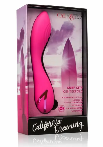 Surf City Centerfold Silicone Wand Massager, Waterproof, USB Rechargeable