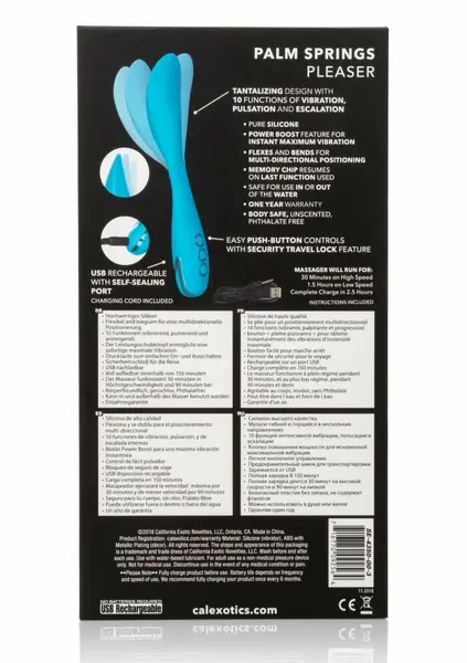 California Dreaming Palm Springs Pleaser Flexible Mini Vibrator Pink