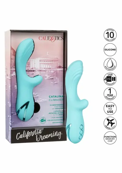 California Dreaming Catalina Climaxer силиконов вибратор с двойна стимулация, розов