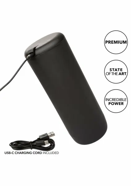 Optimum Power вибриращ и тласкащ мастурбатор, акумулаторен, черен, IPX7
