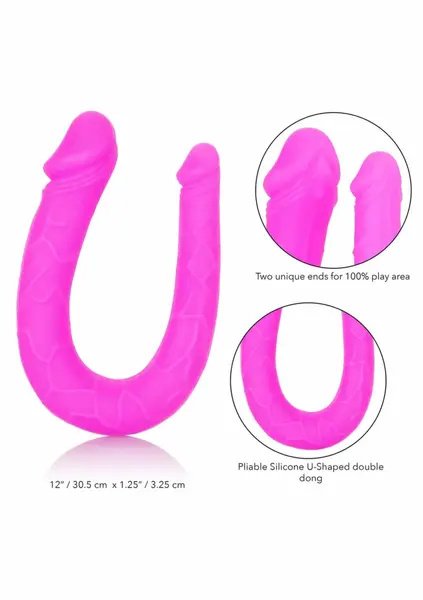 CalExotics Double Dong AC/DC Silicone U-Shape 30cm Satin Finish