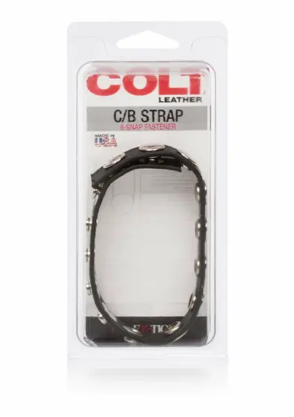 COLT Leather C/B Strap 8-snap Adjustable Black Leather System