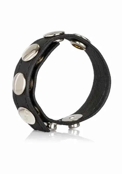 COLT Leather C/B Strap 5-Snap Adjustable Black Leather Support Ring