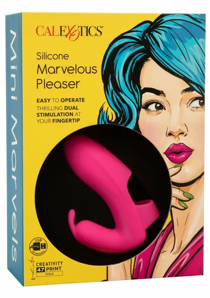Marvelous Pleaser силиконов вибратор за пръст, 10 режима, розов