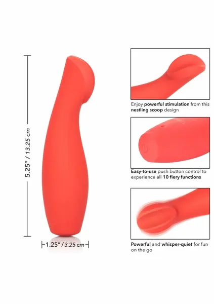 Red Hot Ignite Precision Clitoral Massager, 10 Modes, Waterproof, Red