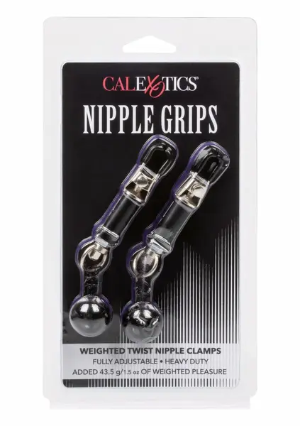 CalExotics Weighted Twist Adjustable Nipple Clamps with Swinging Weights