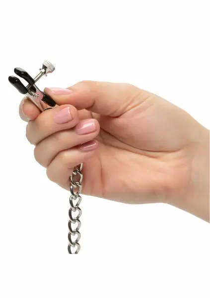 CalExotics Nipple Play Weighted Disc Adjustable Nipple Clamps Black