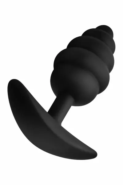 FORTO F-83 SPIR Plug Black Medium Silicone Ribbed Design