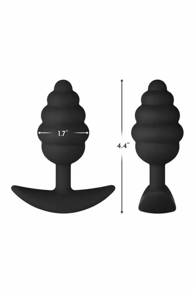 FORTO F-83 SPIR Plug Black Medium Silicone Ribbed Design