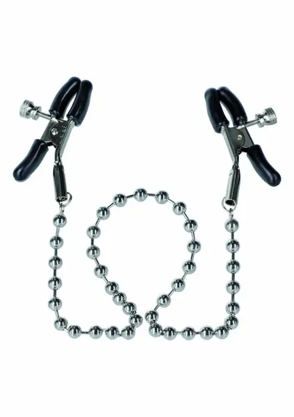 CalExotics Nipple Play Silver Beaded Adjustable Clamps, Nickel-Free Iron