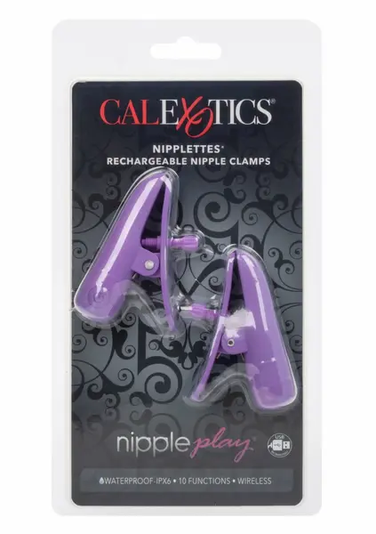 Nipple Play Nipplettes Rechargeable Adjustable Vibrating Clamps Pink