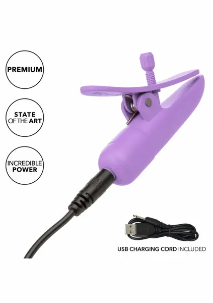 Nipple Play Nipplettes Rechargeable Adjustable Vibrating Clamps Pink