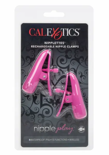 Nipplettes Rechargeable Adjustable Vibrating Clamps Pink IPX7