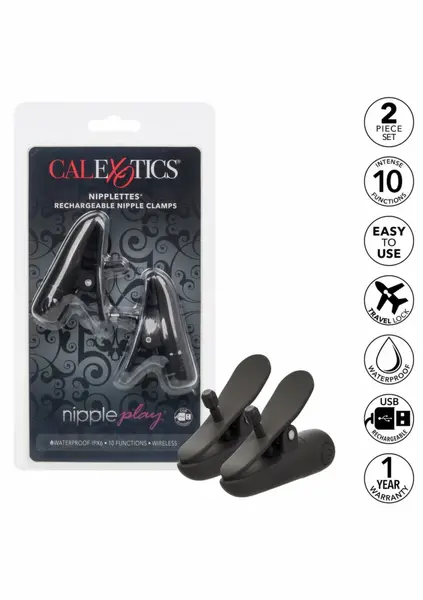 Nipplettes акумулаторни вибриращи щипки за зърна, розови, регулируеми – модел 4