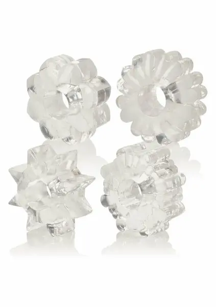Basic Essentials 4 Pack Super Stretchy TPR Enhancer Rings Set