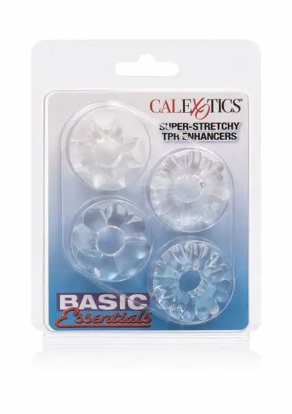 Basic Essentials 4 Pack Super Stretchy TPR Enhancer Rings Set