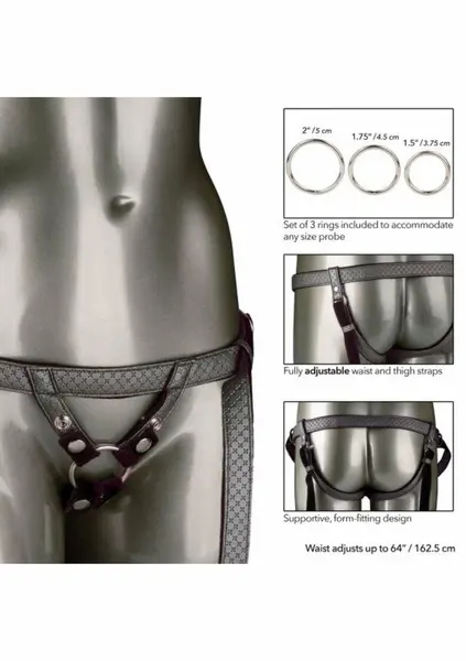 CalExotics The Regal Duchess Harness Adjustable Vegan Leather Black