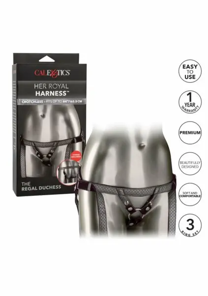 CalExotics The Regal Duchess Harness Adjustable Vegan Leather Black