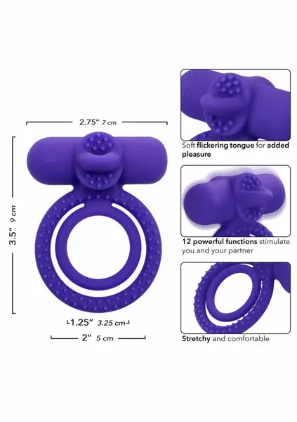 Silicone Rechargeable Dual Climaxer Couples Vibrating Ring 12 Modes