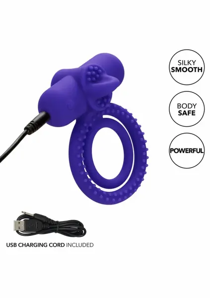 Silicone Rechargeable Dual Climaxer Couples Vibrating Ring 12 Modes