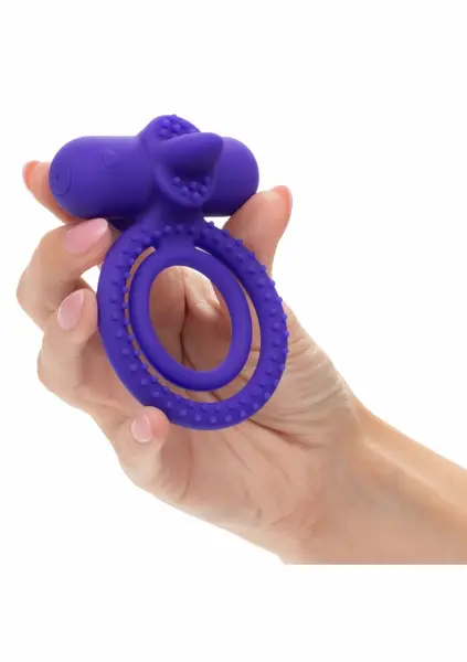 Silicone Rechargeable Dual Climaxer Couples Vibrating Ring 12 Modes