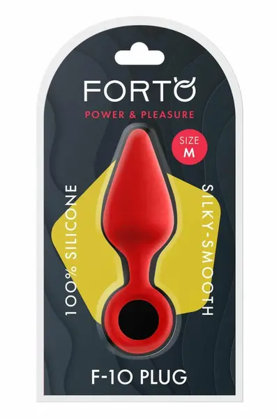 FORTO F-10 Silicone Plug Medium Red with Pull Ring - Premium Flexible Design