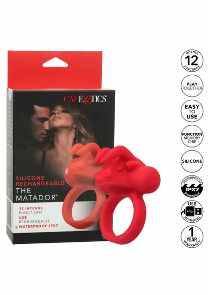 Silicone Rechargeable The Matador Couples Enhancer, 12 Modes, Black