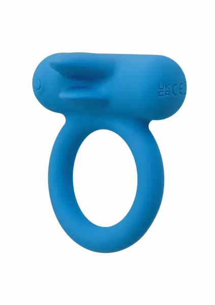 CalExotics Rechargeable Double Trouble Silicone Couples Ring Blue