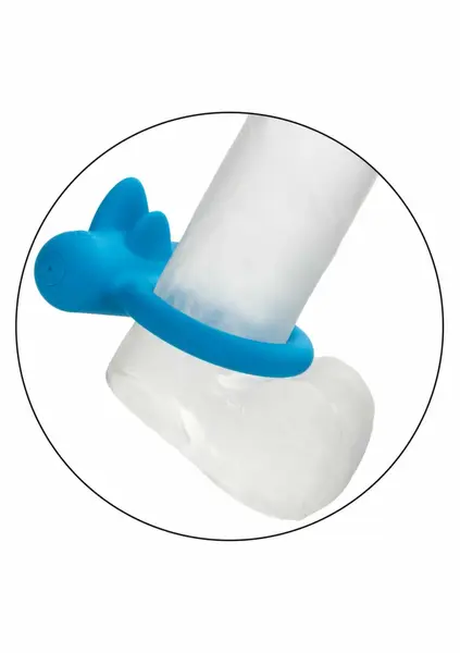 CalExotics Rechargeable Double Trouble Silicone Couples Ring Blue