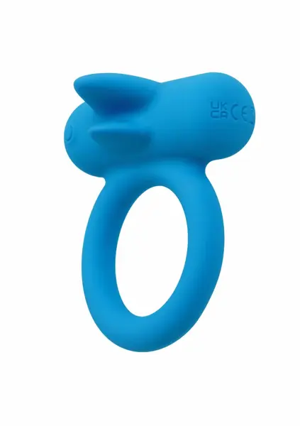 CalExotics Rechargeable Double Trouble Silicone Couples Ring Blue